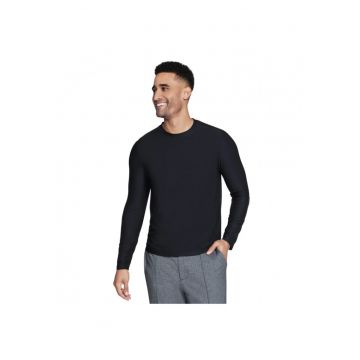 Bluze sport barbati -  GoDri LT115B-BLK - cu maneca lunga - negru - poliester -