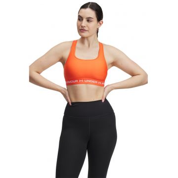 Bustiera cu sustinere medie pentru fitness - Portocaliu mandarina/Alb optic