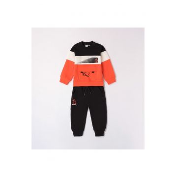 Compleu bluza si pantaloni baieti -  4.7510 - Negru/Portocaliu - Alb/Negru/Portocaliu