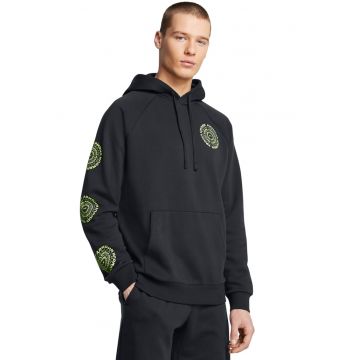 Hanorac cu maneci raglan - pentru fitness Rival - Negru/Verde lime