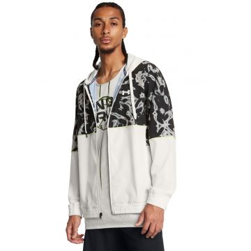 Jacheta cu fermoar pentru baschet Baseline - Alb/Negru