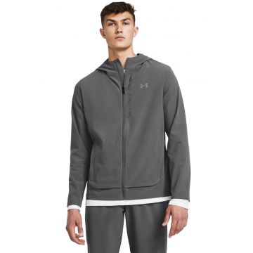 Jacheta slim fit pentru alergare OutRun The Storm - Gri inchis