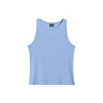 Maiou sport dama  slim fit - albastru - bumbac/elastan