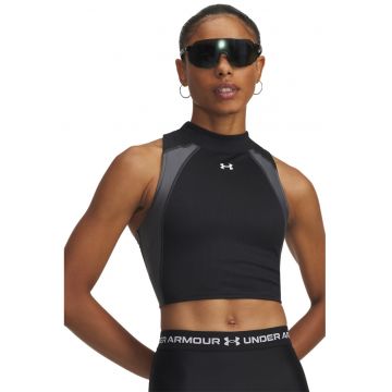 Top crop pentru fitness - Negru/Gri inchis