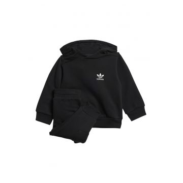 Trening regular fit cu gluga - Negru/Alb optic