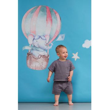 Trening scurt din bumbac organic - Gri inchis