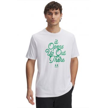 Tricou cu imprimeu text - pentru golf - Alb/Verde