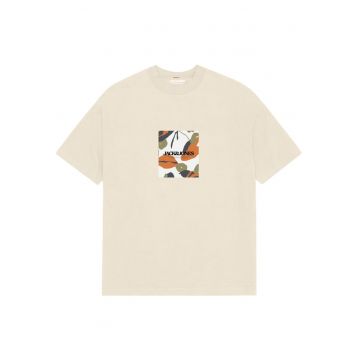 Tricou JACK &JONES Avira AOP Crew 46508 - Bej