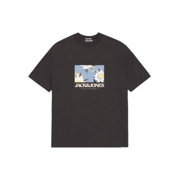 Tricou JACK &JONES Avira AOP Crew 46513 - Negru