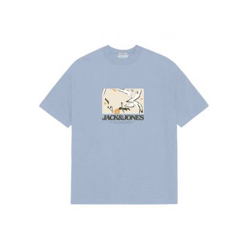 Tricou JACK &JONES Avira AOP Crew 46523 - Albastru deschis