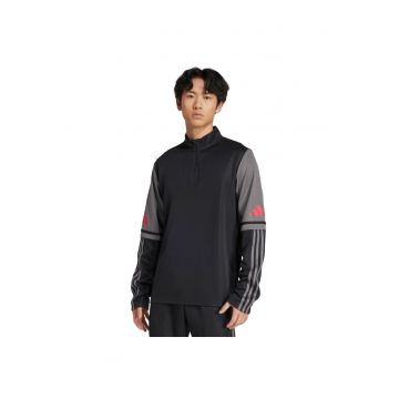 Bluza  Squadra 25 - negru-gri - material reciclat - cu uscare rapida - guler ridicat