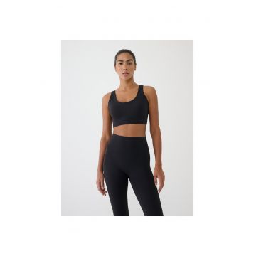Bustiera sport  sintetic/elastan - croiala slim - negru