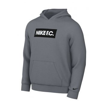 Hanorac cu imprimeu logo cauciucat si tehnologie Dri-Fit pentru fotbal Nike F.C. - Gri cenusiu