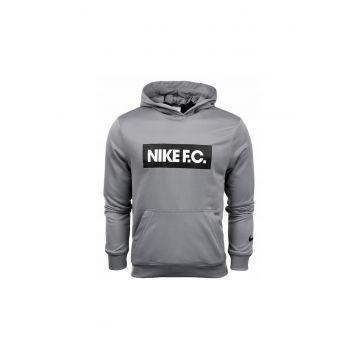 Hanorac cu imprimeu logo cauciucat si tehnologie Dri-Fit pentru fotbal Nike F.C. - Gri