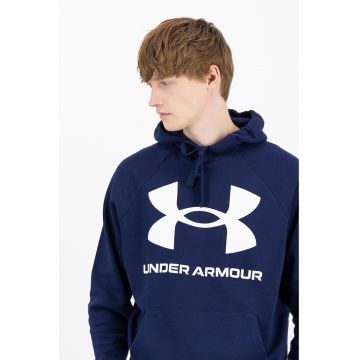 Hanorac din fleece cu imprimeu logo si maneci raglan - pentru fitness Rival - Alb/Bleumarin