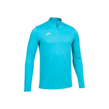 Hanorac sport barbati  Running Night - turcoaz fluorescent - croiala slim - material cu uscare rapida