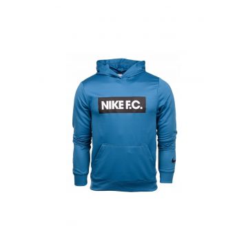 Hanorac sport cu gluga si imprimeu logo  Poliester - Albastru