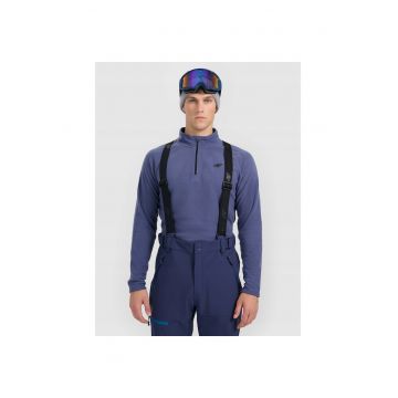 Hanorac sport  fleece termoactiv - pentru barbati - guler inalt - croiala slim - Albastru
