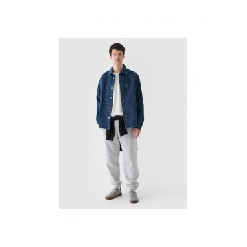 Pantaloni Jogger Barbati  Gri Deschis - Bumbac - Regular Fit - Casual si Zilnic - Marimi S-XXL