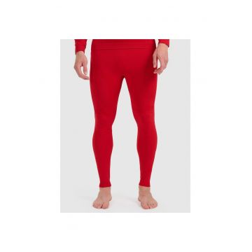 Pantaloni sport barbati  lenjerie termica fara cusaturi - rosu - poliester