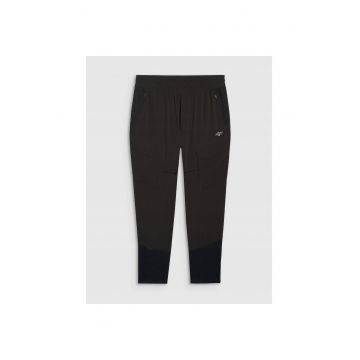 Pantaloni sport barbati -  trekking - uscare rapida - negru - poliester -