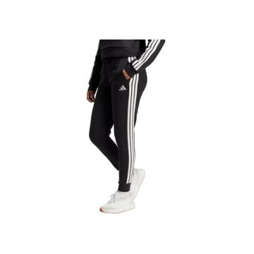 Pantaloni sport  Essentials 3-stripes fleece - slim - culoare neagra -