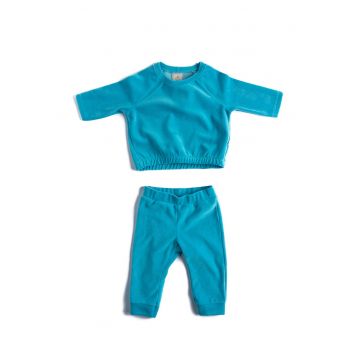 Set de bluza sport de catifea si pantaloni sport1 - Turcoaz