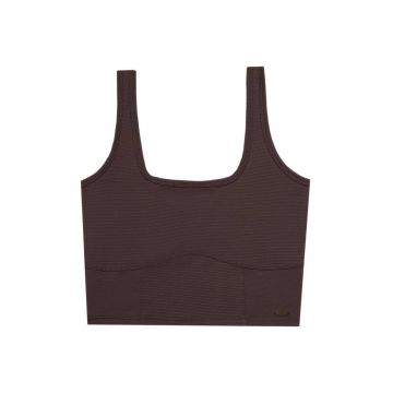 Top scurt  croiala slim - elastic - poliamida - pentru femei - maro