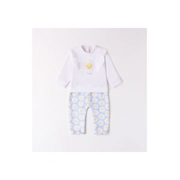 Trening hanorac si pantaloni pentru fetite -  4.8120 - Alb/Bleu