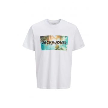 Tricou JACK &JONES Indiana SS PLS 59469 - Alb