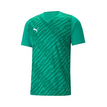 Tricou slim fit cu model pentru fotbal - Verde persan