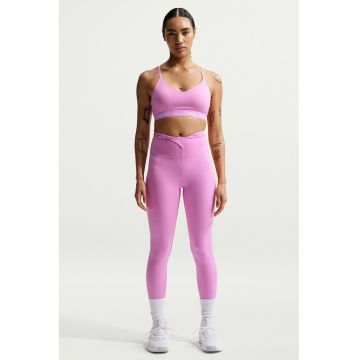 Bustiera cu sustinere minima si tehnologie Dri-FIT pentru fitness Indy - Roz pastel