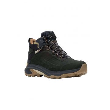 Ghete sport  trekking - verde-bleumarin - piele naturala - rezistente la apa