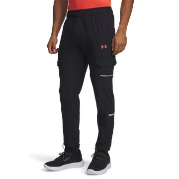 Pantaloni lejeri cu buzunare cu clapa Tech Utility - Rosu/Negru