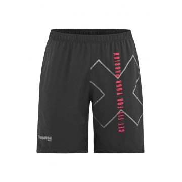 Pantaloni scurti de trening barbati - negri - jerseu elastic - 2 buzunare laterale