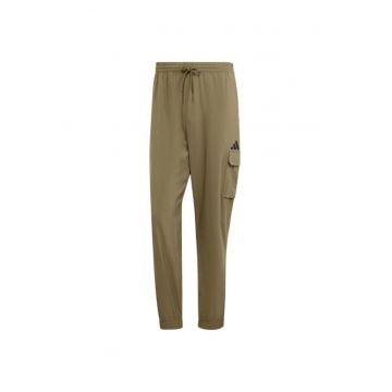 Pantaloni sport barbati -  Essentials Jd1824 - cu logo mic - bumbac - kaki