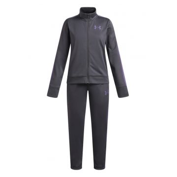 Trening cu fermoar si benzi laterale contrastante - Gri inchis/Violet