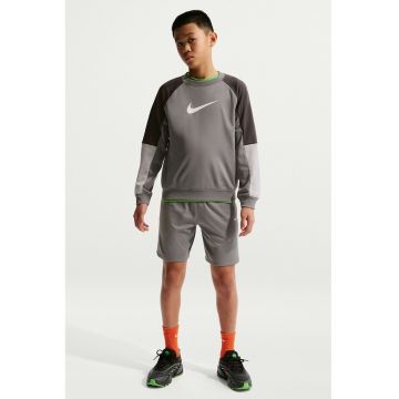 Trening cu maneci raglan si imprimeu monograma - Gri inchis