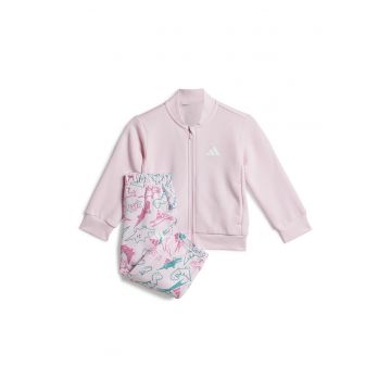 Trening din amestec de bumbac cu imprimeu - Alb/Turcoaz/Roz