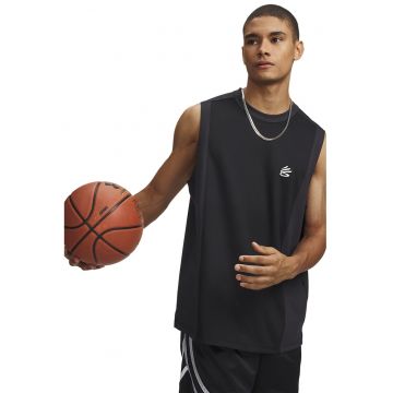 Tricou lejer pentru baschet - fara maneci Curry - Negru/Alb optic