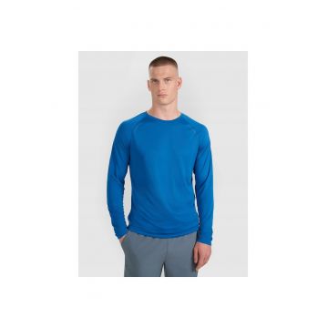 Tricou lung pentru alergare -  bleumarin - uscare rapida - material sintetic