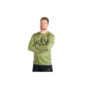 Tricou outdoor lana merino barbati Erno - Verde
