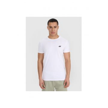 Tricouri sport barbati  alb - bumbac - slim fit