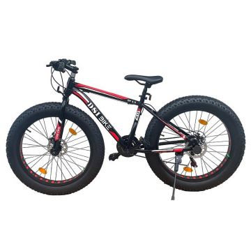 Bicicleta fat bike 26 inch, cadru 17 inch, schimbator shimano, 21 viteze, frane pe disc, negrurosu