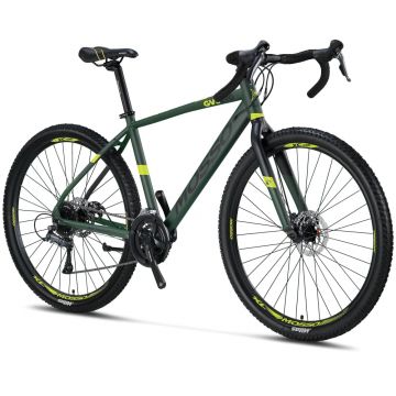 Bicicleta Mosso gravel GVL290 Claris, roata 29  , 16 viteze, cadru 17 inch din aluminiu,verde lime ,frana disc