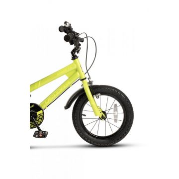 Bicicleta pentru copii Velors V1407B Verde, 14 inch, cu roti ajutatoare