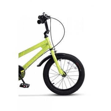 Bicicleta pentru copii Velors V1607B Verde, 16 inch, cu roti ajutatoare