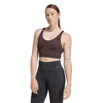 Bustiera cu logo pentru antrenament Blufus - Maro inchis