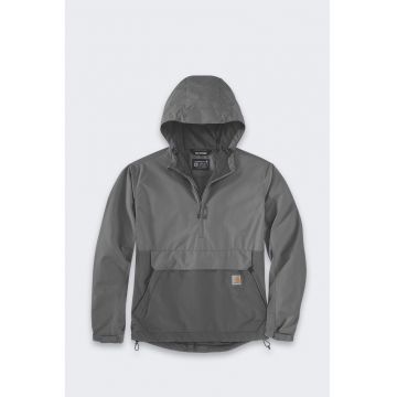 Geaca sport barbati  nylon - impermeabila - cu gluga ajustabila - gri deschis