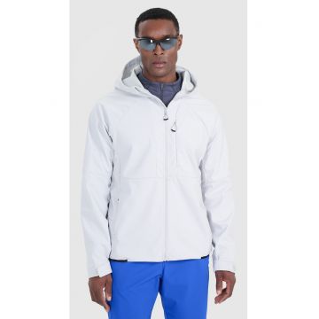 Jacheta softshell barbati  Poliester - gri - membrana NeoDry 10000 - gluga - respirabila